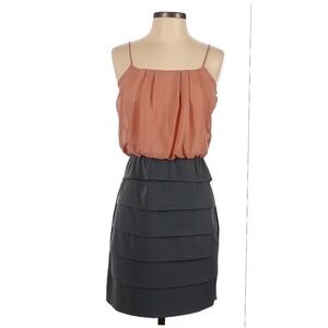 Blush / nude and gray sleeveless mini dress